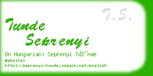 tunde seprenyi business card